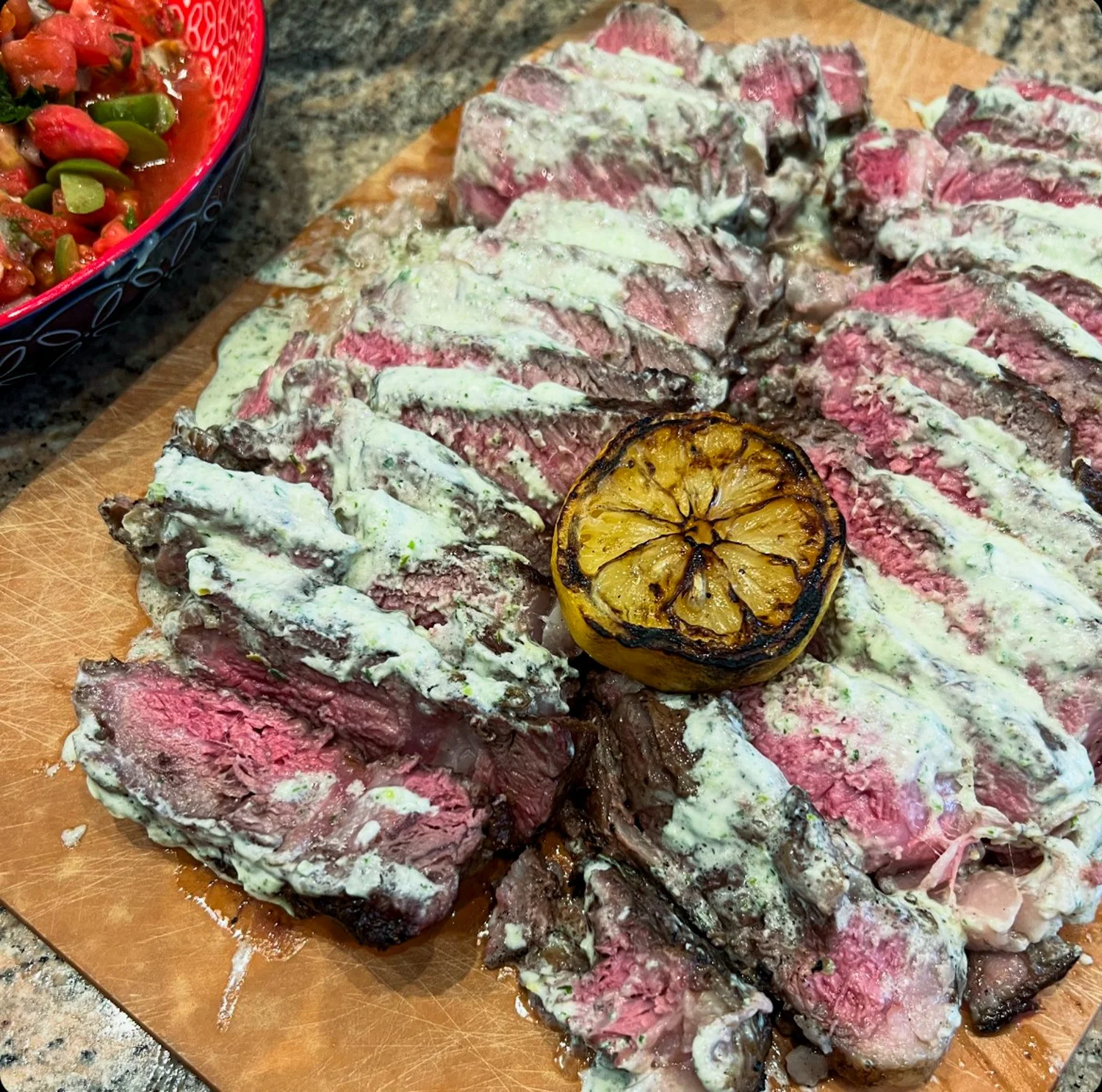 Goat Ribeye grilled ribeye with whipped goat cheese — lindsayEats.