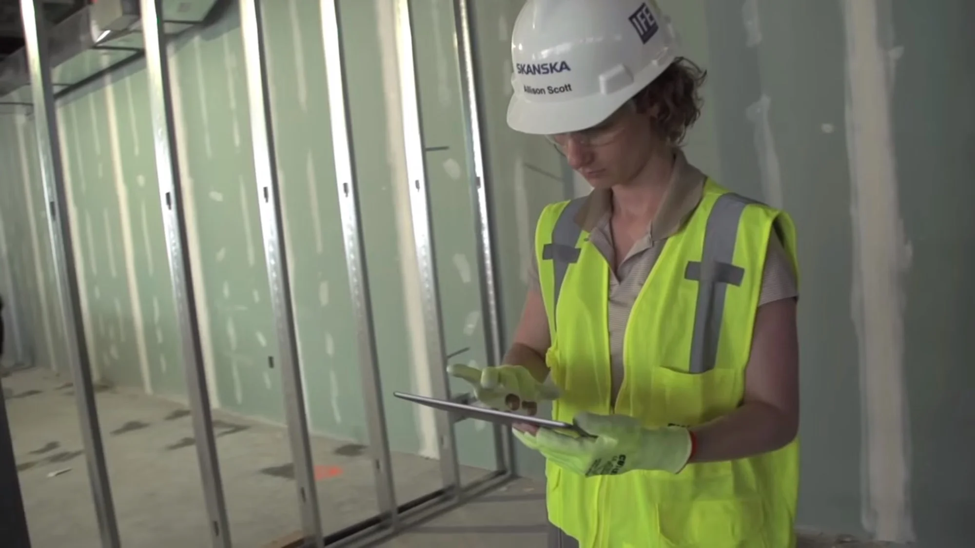 Scott visiting a construction job site.
