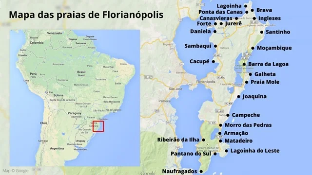 Map of Florianopolis, source | florianopolis dot net