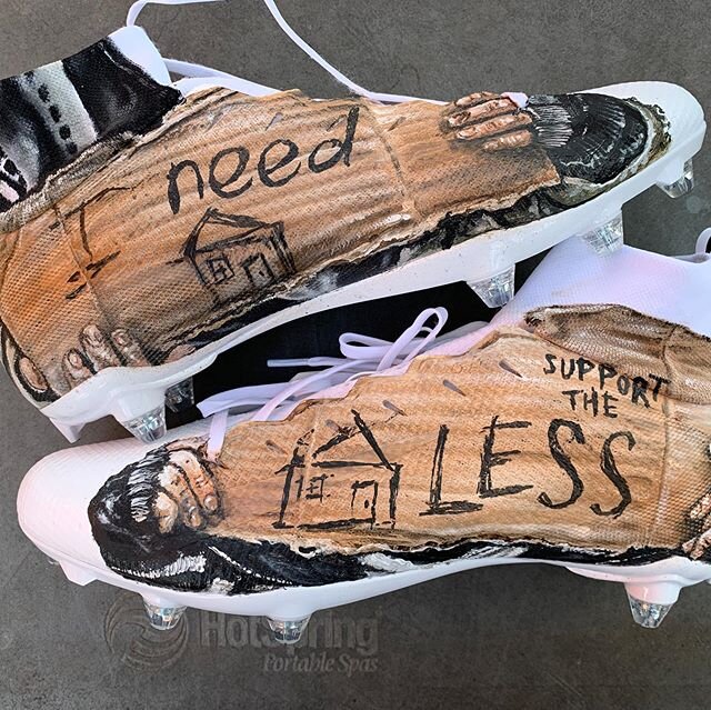 Look out for these on the feet of @iam_joshjacobs today.  He&rsquo;ll be wearing them in support homelessness and @carpenters_shelter