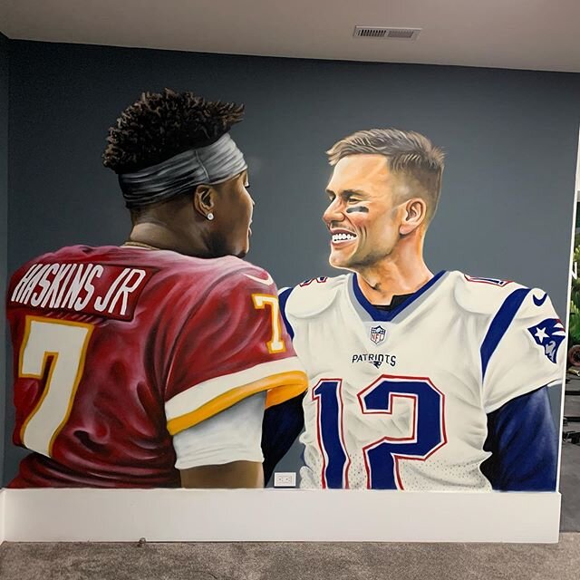 Painted up the gym and the man cave for my friend @dh_simba7 .  Inspiration and greatness.  #keepgoing #inspiration #greatness #dream #welcometothejungle #lion #goat @tombrady