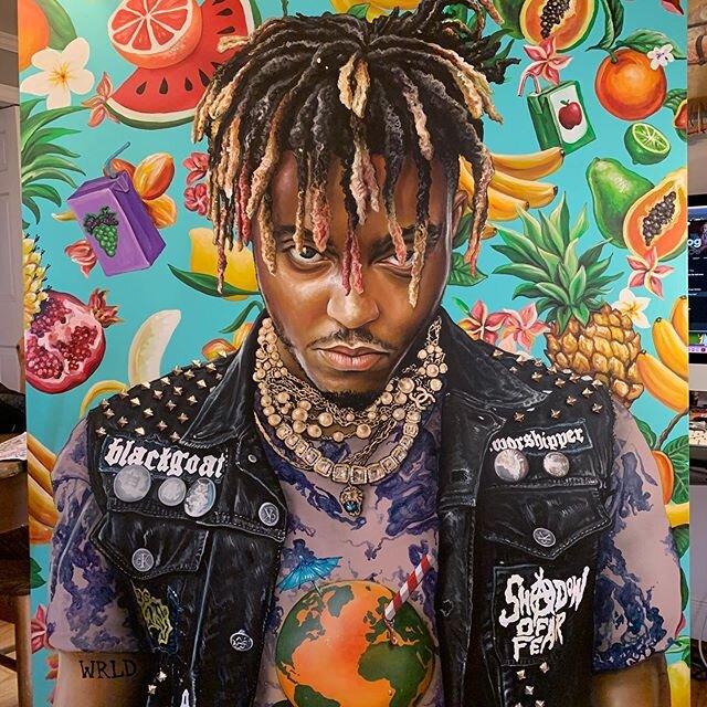 My friend @juju asked me to paint a portrait of his friend @juicewrld999 .  I had fun with this one, he let me just do my thing....Rest easy JUICE