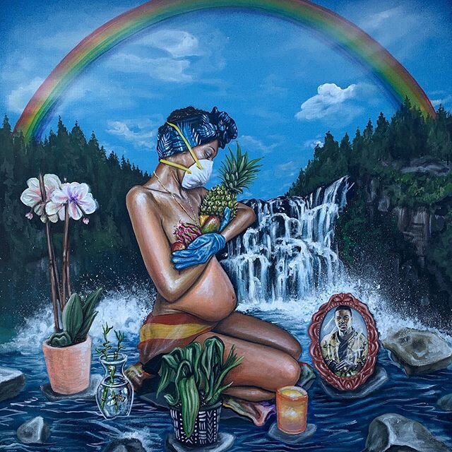 Painted my friend @iamangelicastar to celebrate her Motherhood and Mother Nature during the times of this crazy current event - Covid-19. #coronavirus #motherhood #mothernature #longlivechinx #legendsneverdie #chinx