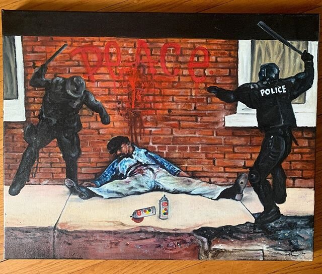 I made this painting 10 years ago.  It&rsquo;s sad it is still relevant today, like it was yesterday.  Enough is enough.  Keep up the fight, stay strong.✊ #fightthepower