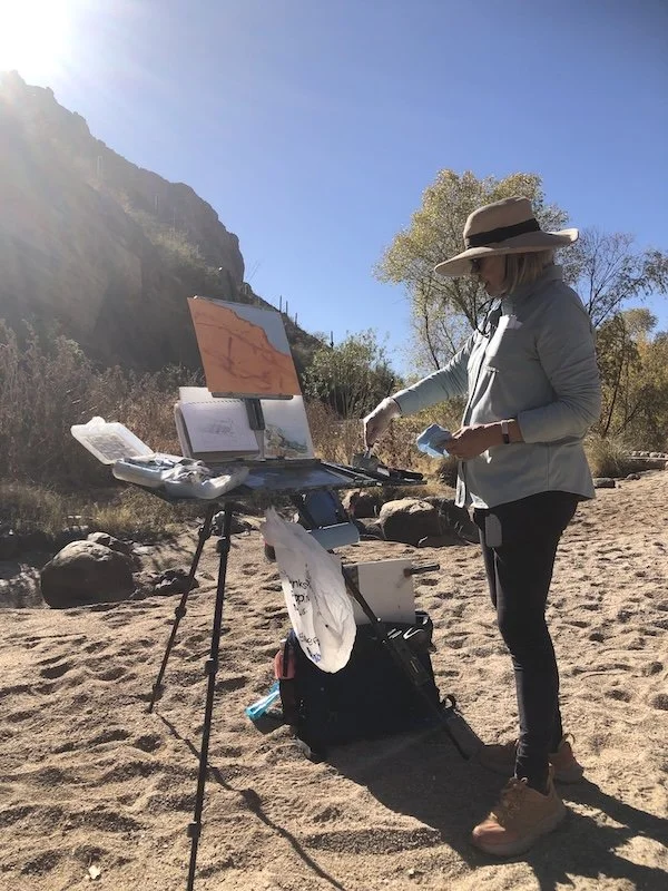 Judy giving a demo at Sabino Canyon