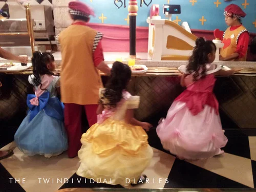 These three came dressed up as the Disney Princesses (Cinderella, Belle and Sleeping Beauty)…how did they get their dresses on the rides?!