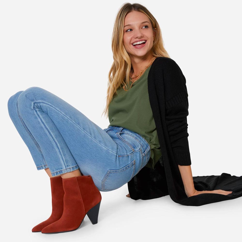 bota jeans feminina cano curto