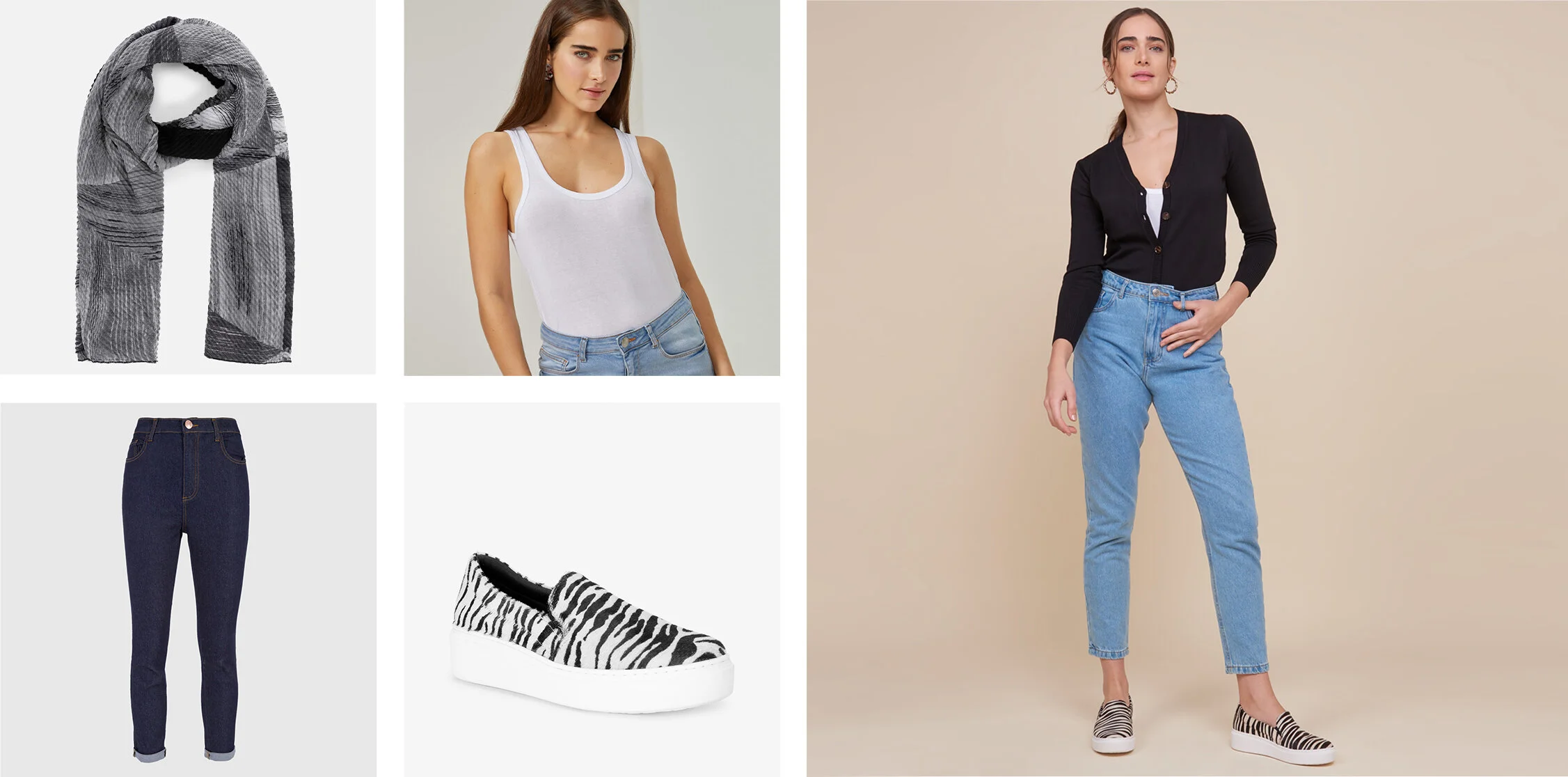 calça jeans com cardigan