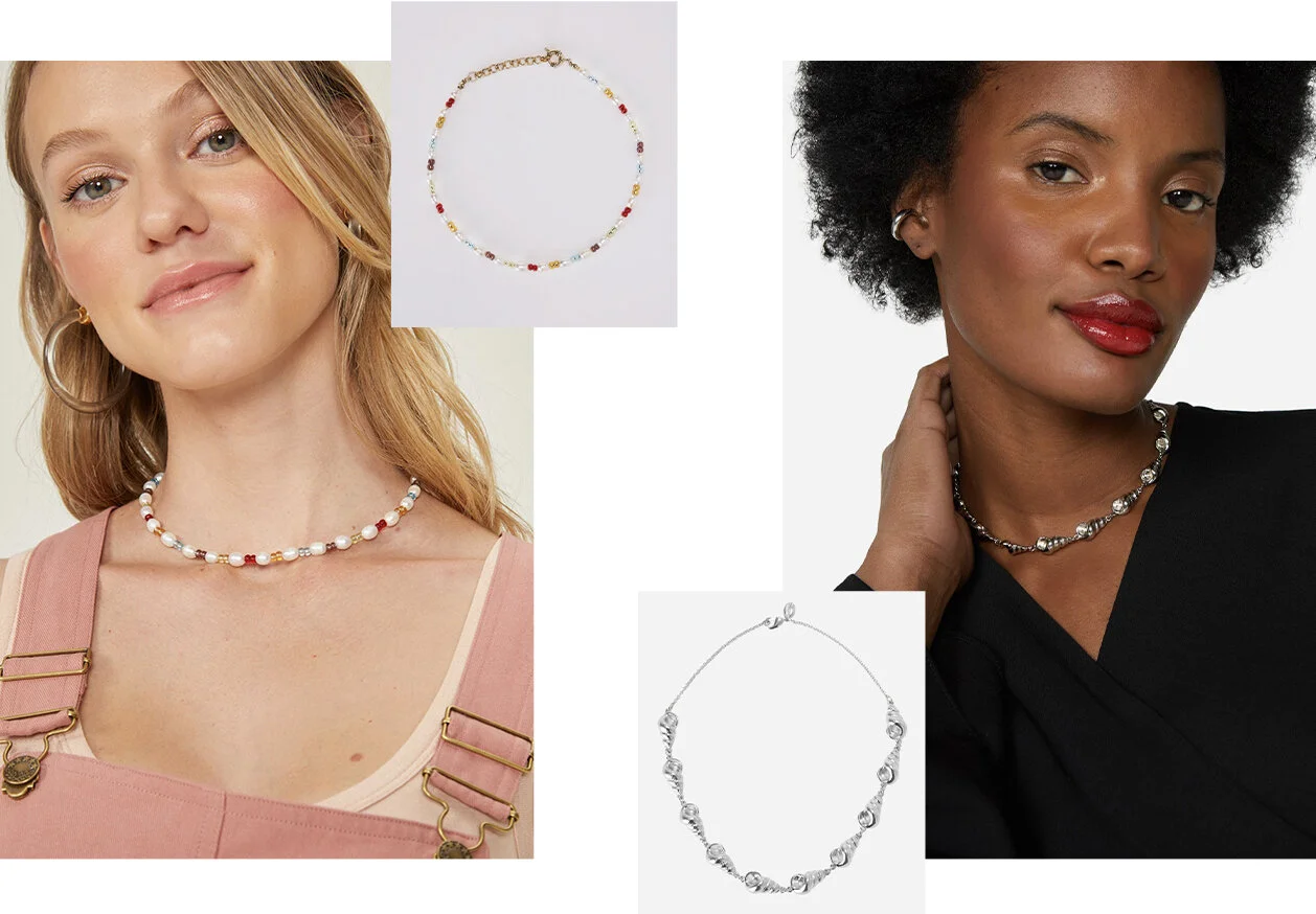 PRODUCTS: Choker beads and beads, choker clad shell.