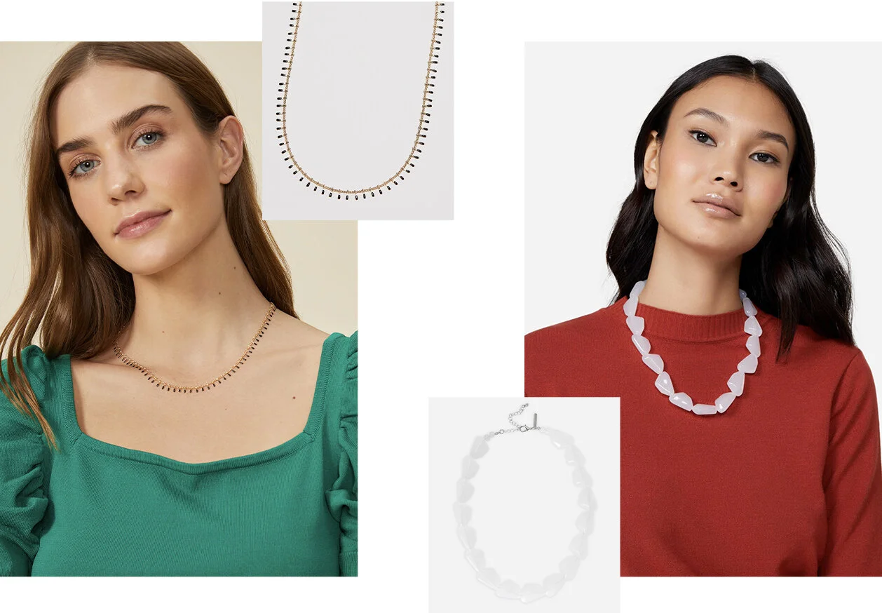 PRODUCTS: Choker resin elements, necklace dots colors veneer.