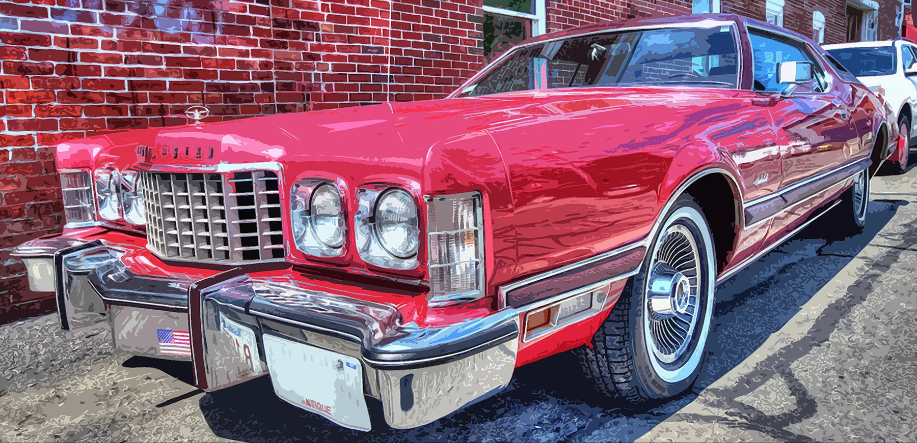 75 Ford Thunderbird "RedTbirdGrill" as shown, Gallery Wrap Canvas 24x32 *only available in this color way Purchase