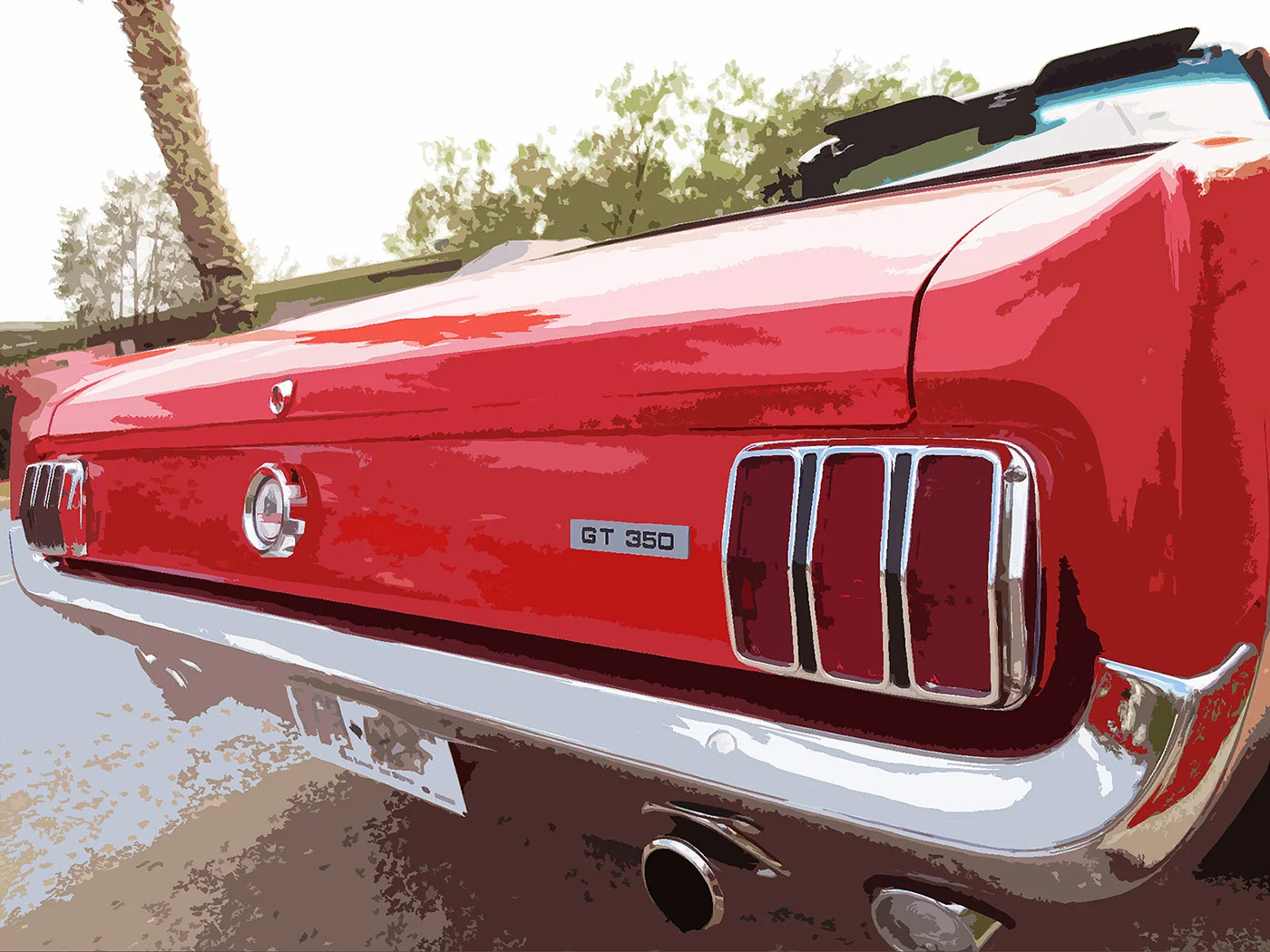 65 Mustang "65GT350Tail" -as shown, Gallery Wrap Canvas 24X32 *only available in this color way Purchase