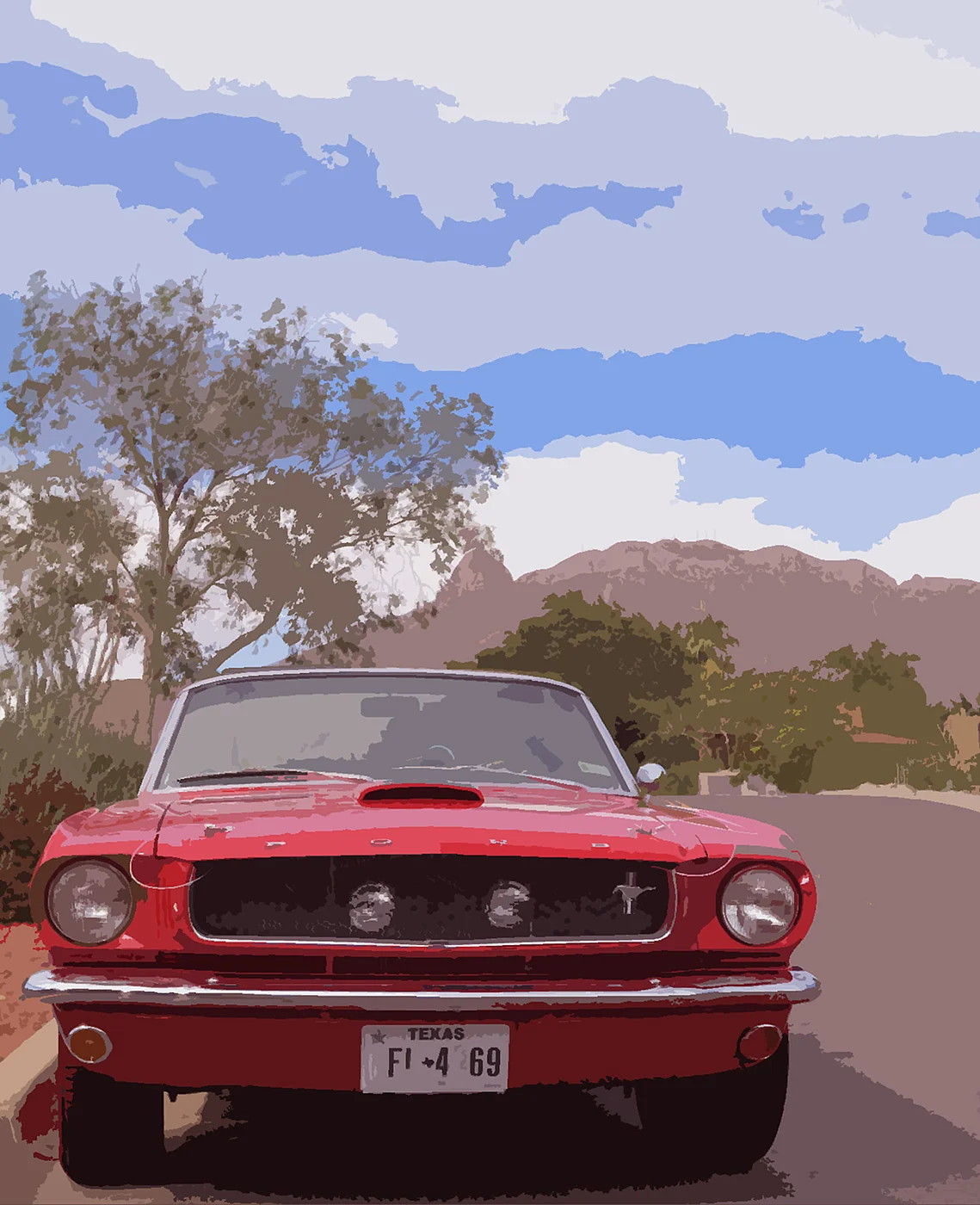 65 "MustangGT350 BluSkies" as shown , Museum Mount Plexiglas 30x40 *only available in this color way Purchase