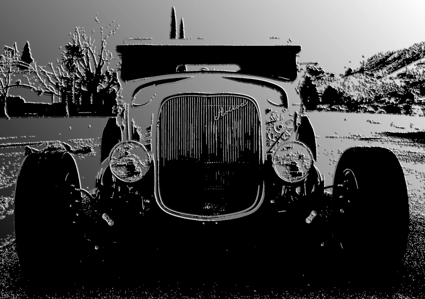 "32CoupeGrill"-Metallic- Von Dutch Hot rod, as shown, Museum Mount Plexiglas 30x40 Purchase
