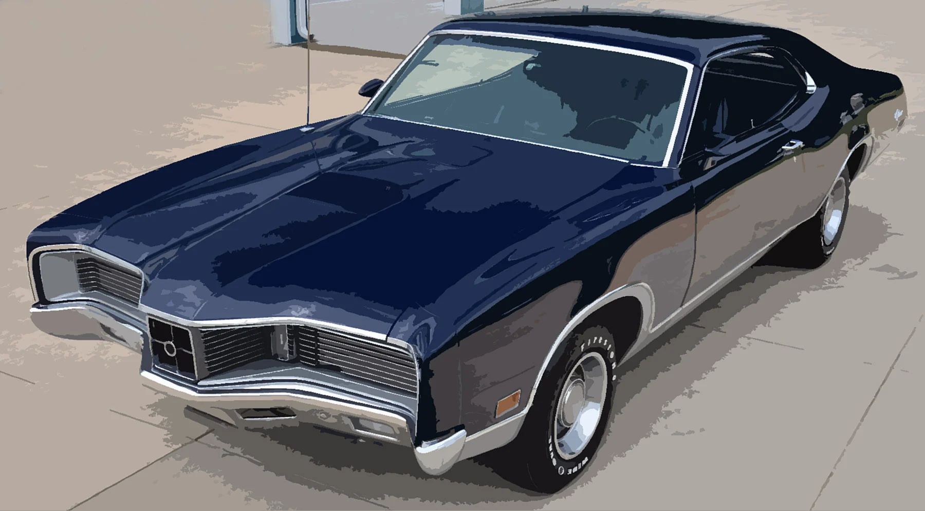 70 Mercury "CycloneBlueGT" as shown, Museum Mount Plexi- 16x20 *only available in this color way Purchase