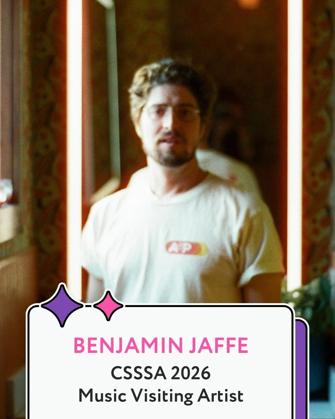 Introducing CSSSA Music visiting artist, @benjaminjaff.e! 👋 

Benjamin Jaffe is a performing and recording musician living in Los Angeles. His latest album, Songs for Agreement made with Vulfpeck's Theo Katzman, was released in March of this year, a