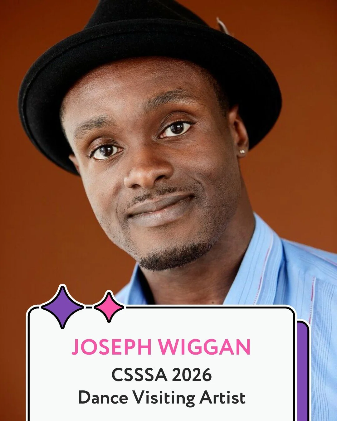 Introducing CSSSA Dance visiting artist, @josephcwiggan! 👋 

Joseph Wiggan was born and raised in Los Angeles and began tap dance at the age of nine. He is a 2003 Music Center Spotlight Award recipient, 2004 Presidential Scholar in the Arts, and 200