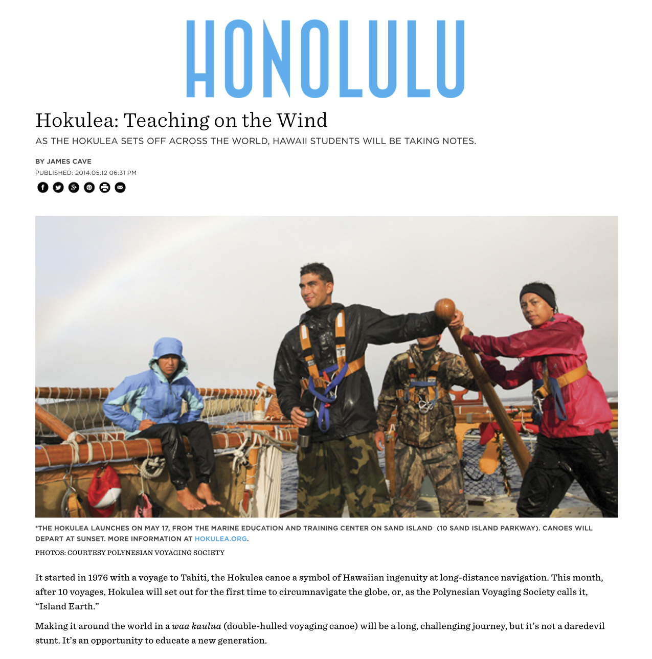 Hokulea- Teaching on the Wind - Honolulu Magazine - May 2014 - Hawaii copy.jpg