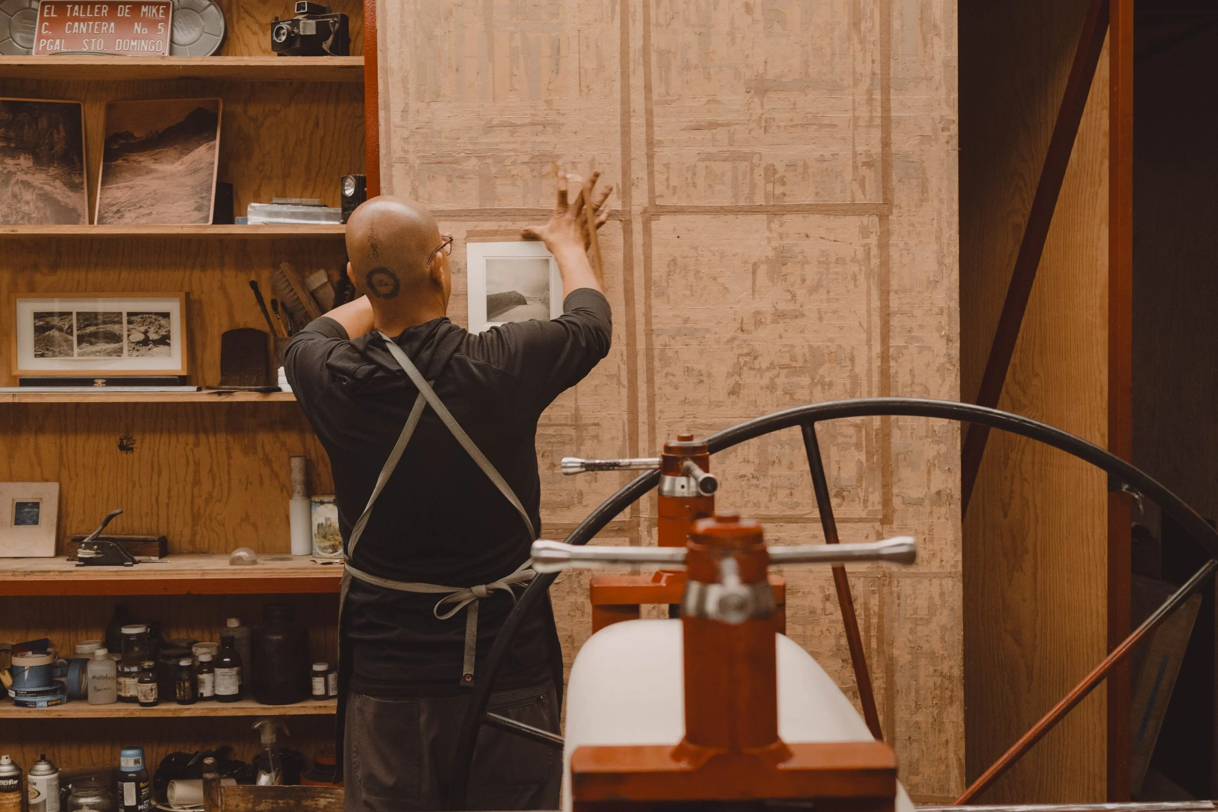 Texturas detalles pensados Taller Mike, compartimentos proceso fotográfico