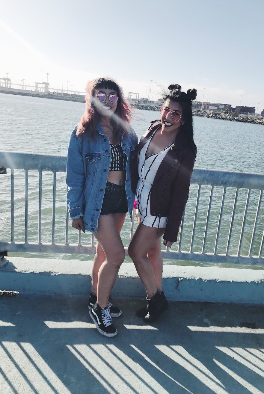 At Middle Harbor Shoreline Park in Oakland for Blurry Vision before we froze our asses off later that evening. 