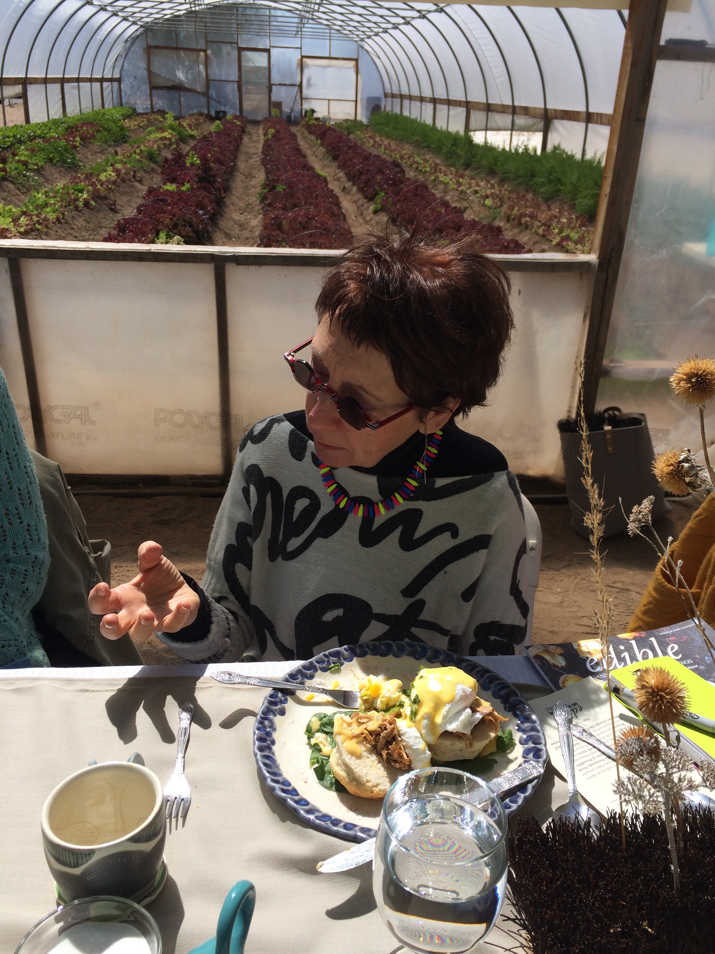   Gathered  for brunch at Valle Encantado Farm 