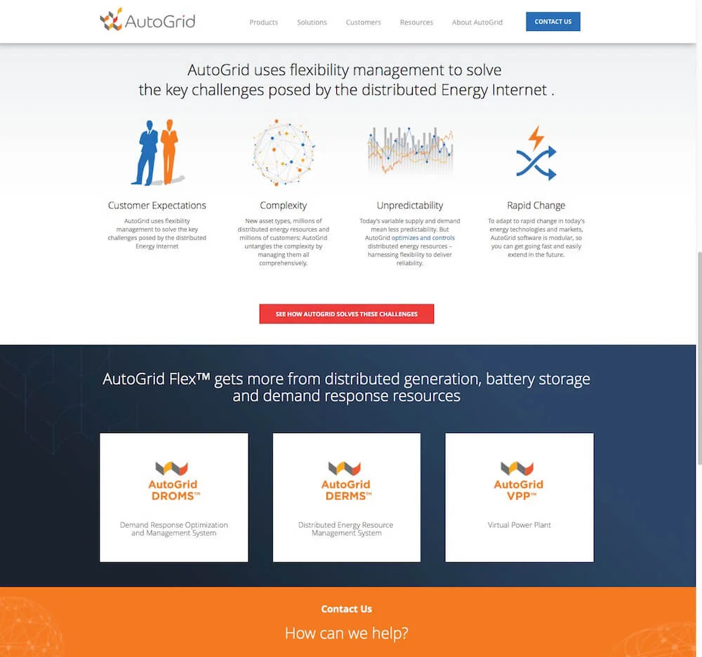 Home page below the fold