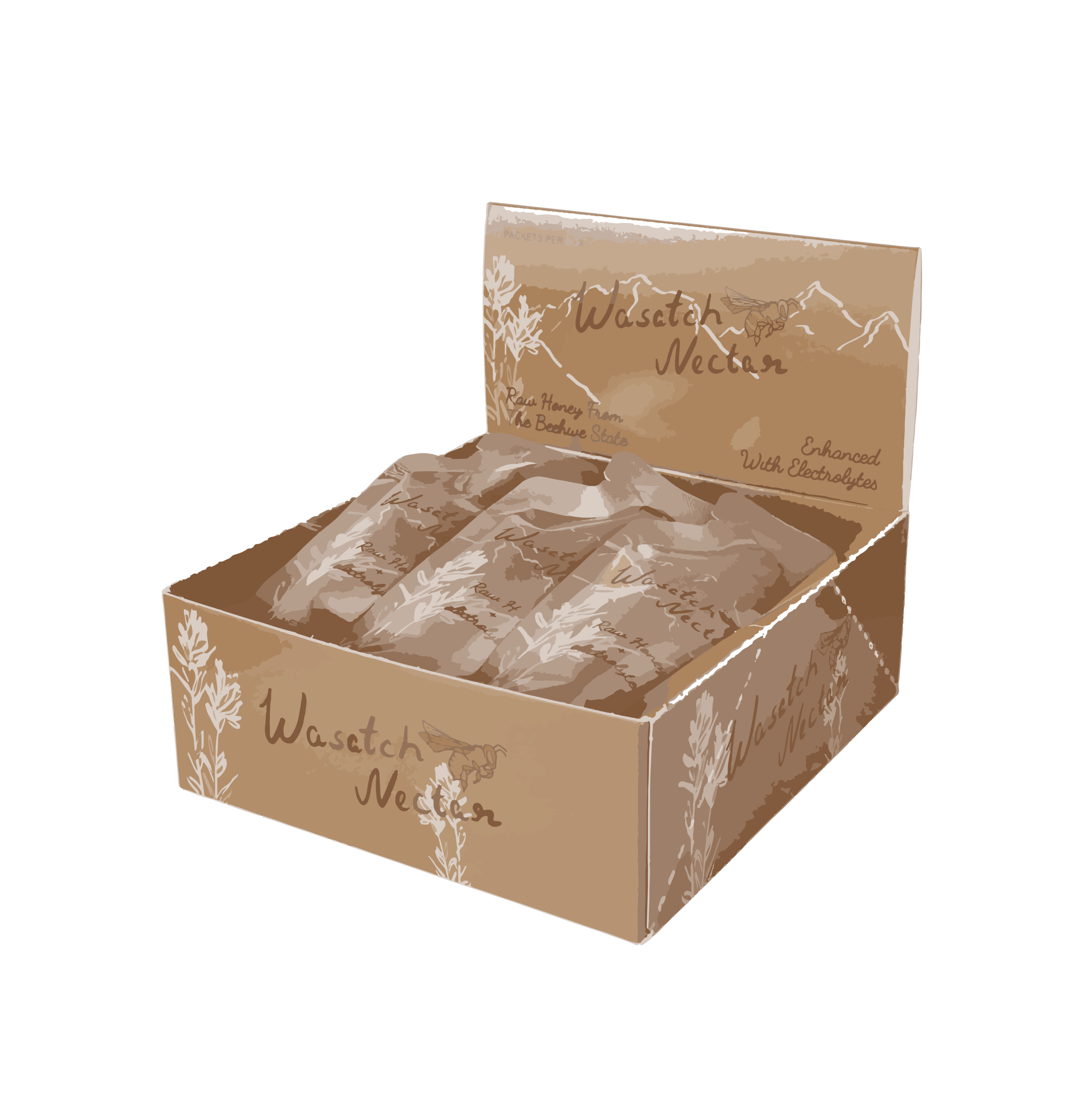 Utah raw coconut coffee honey with electrolytes on-the-go packets