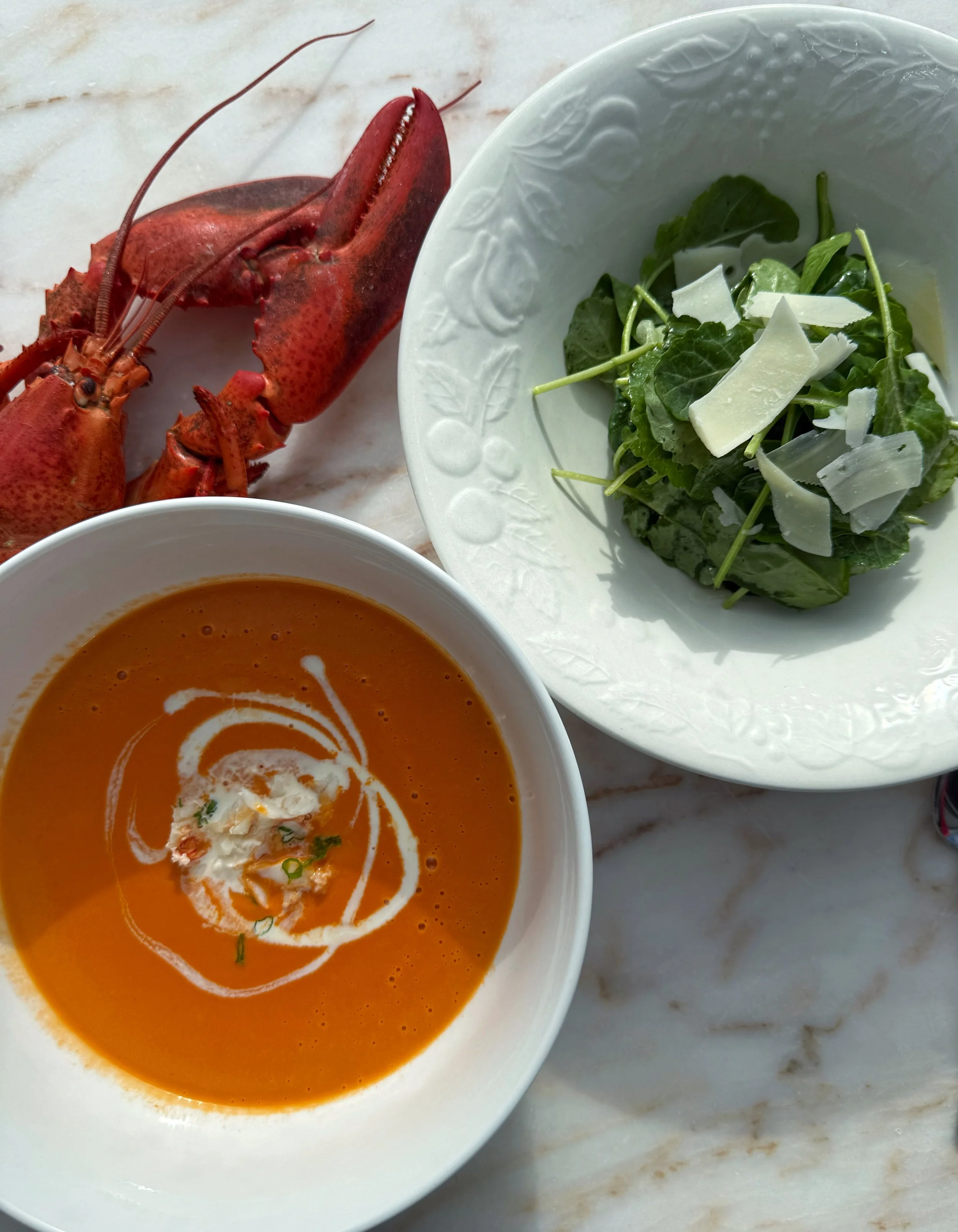 Winter Kale Salad + Lobster Bisque Combo