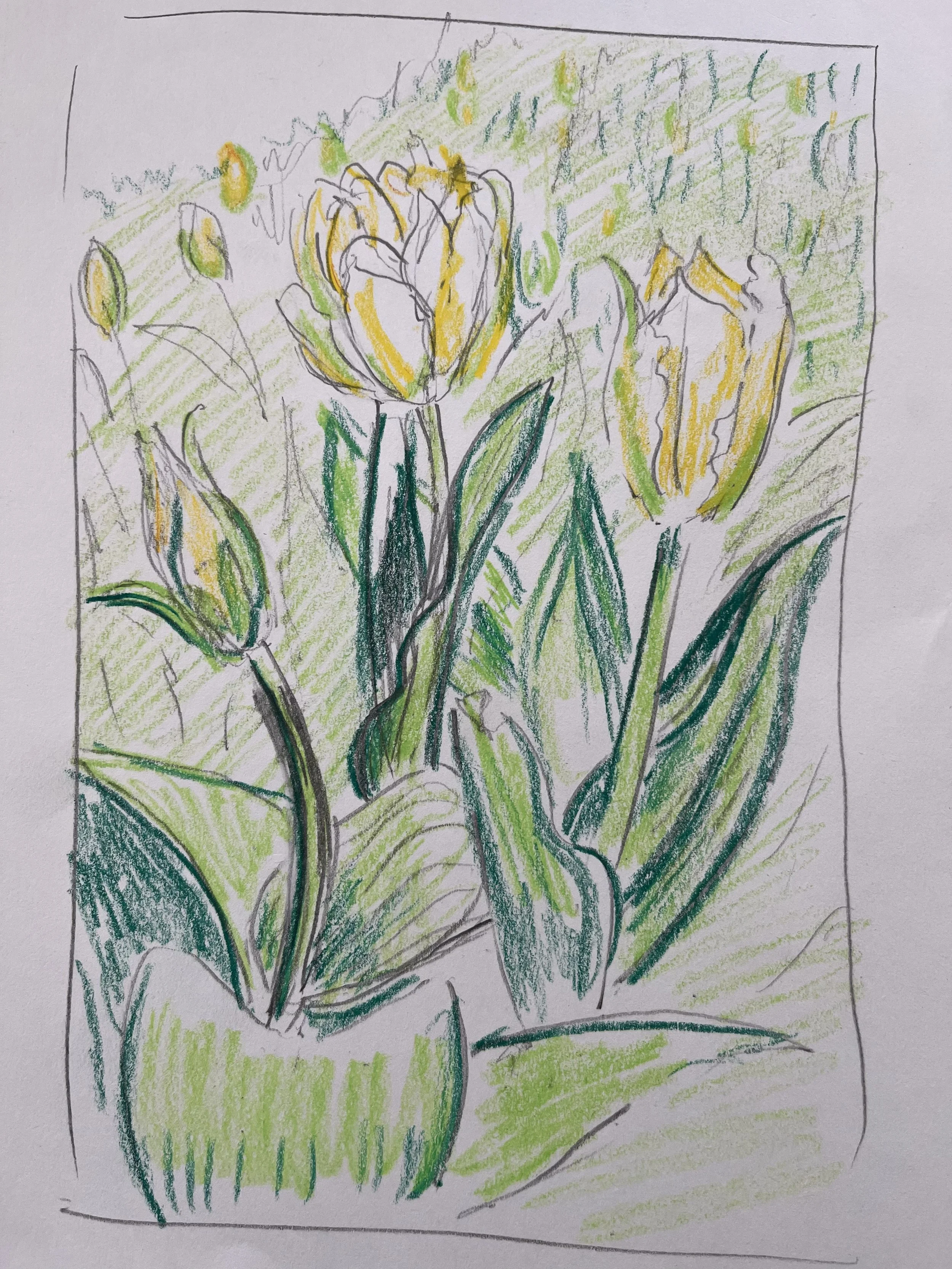 Tulip Woodblock Print