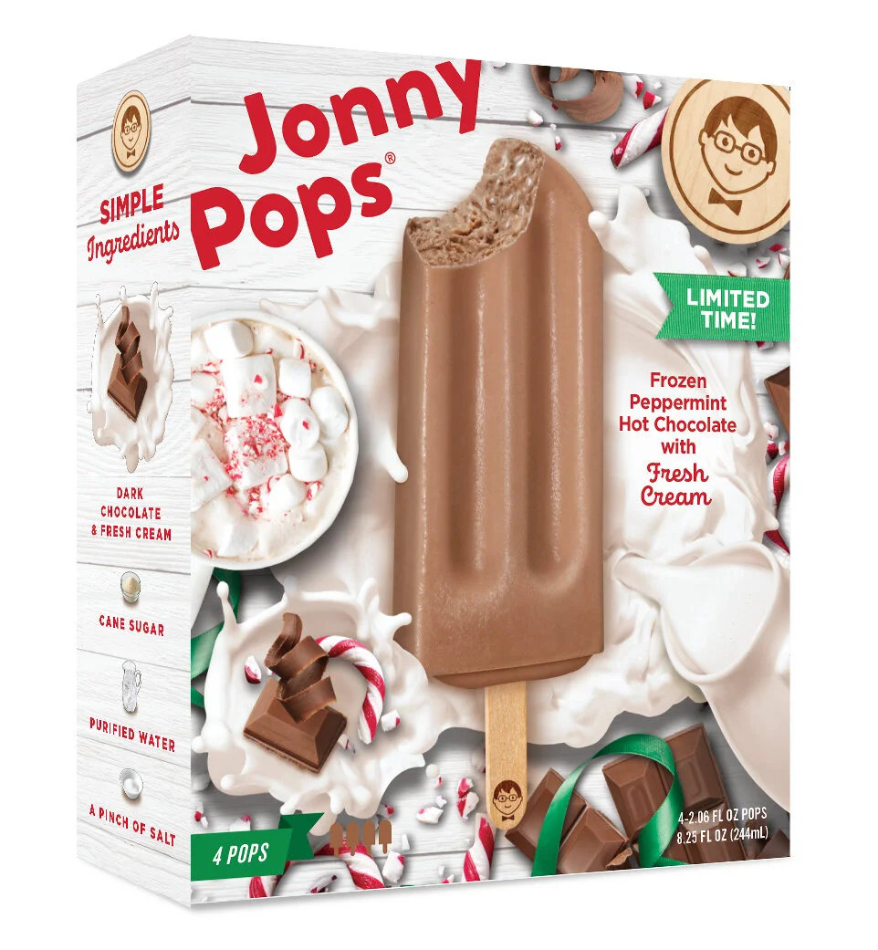 Frozen Peppermint Hot Chocolate Ice Cream Bar JonnyPops©