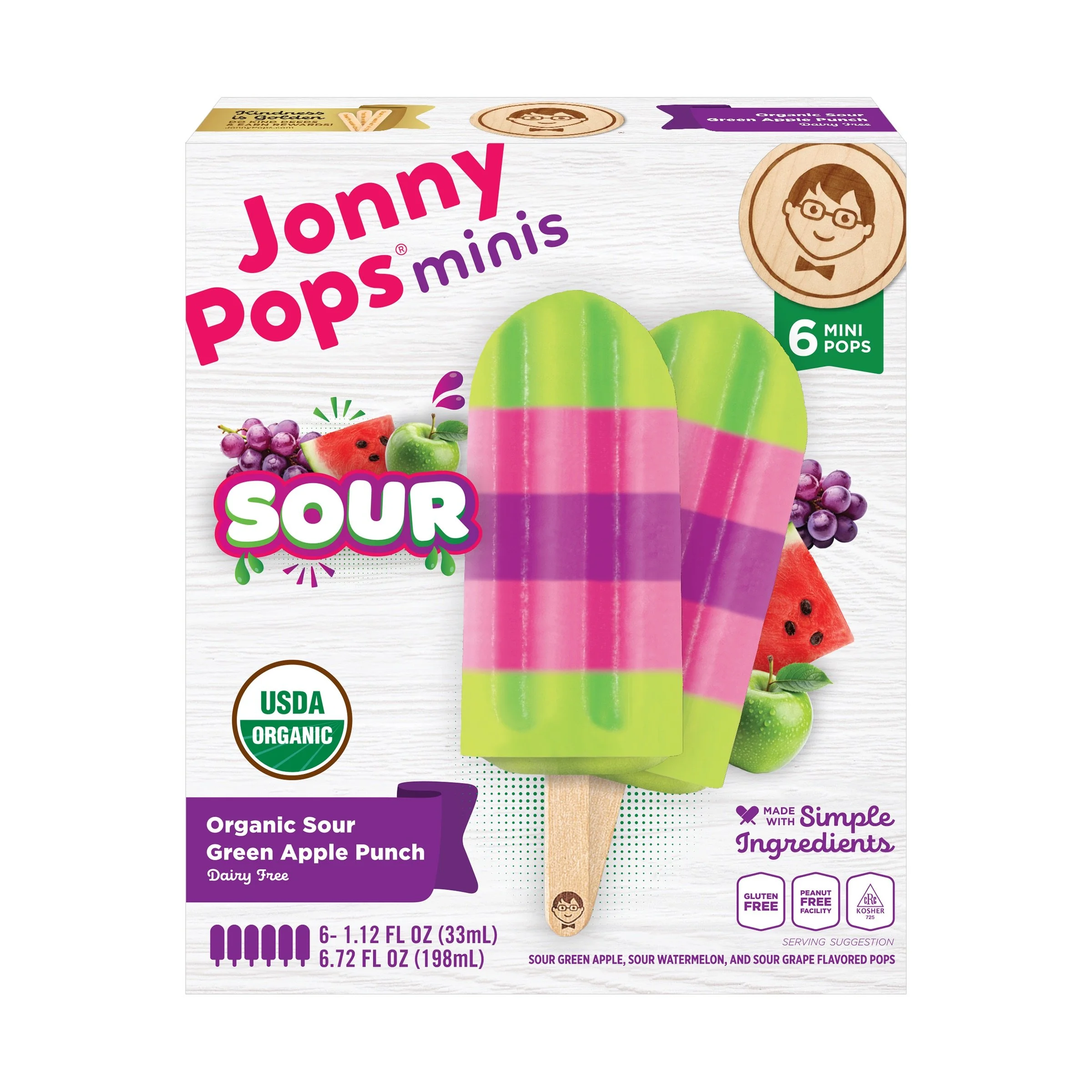 JonnyPops Organic Sour Minis are Made with Real Ingredients and Flavors