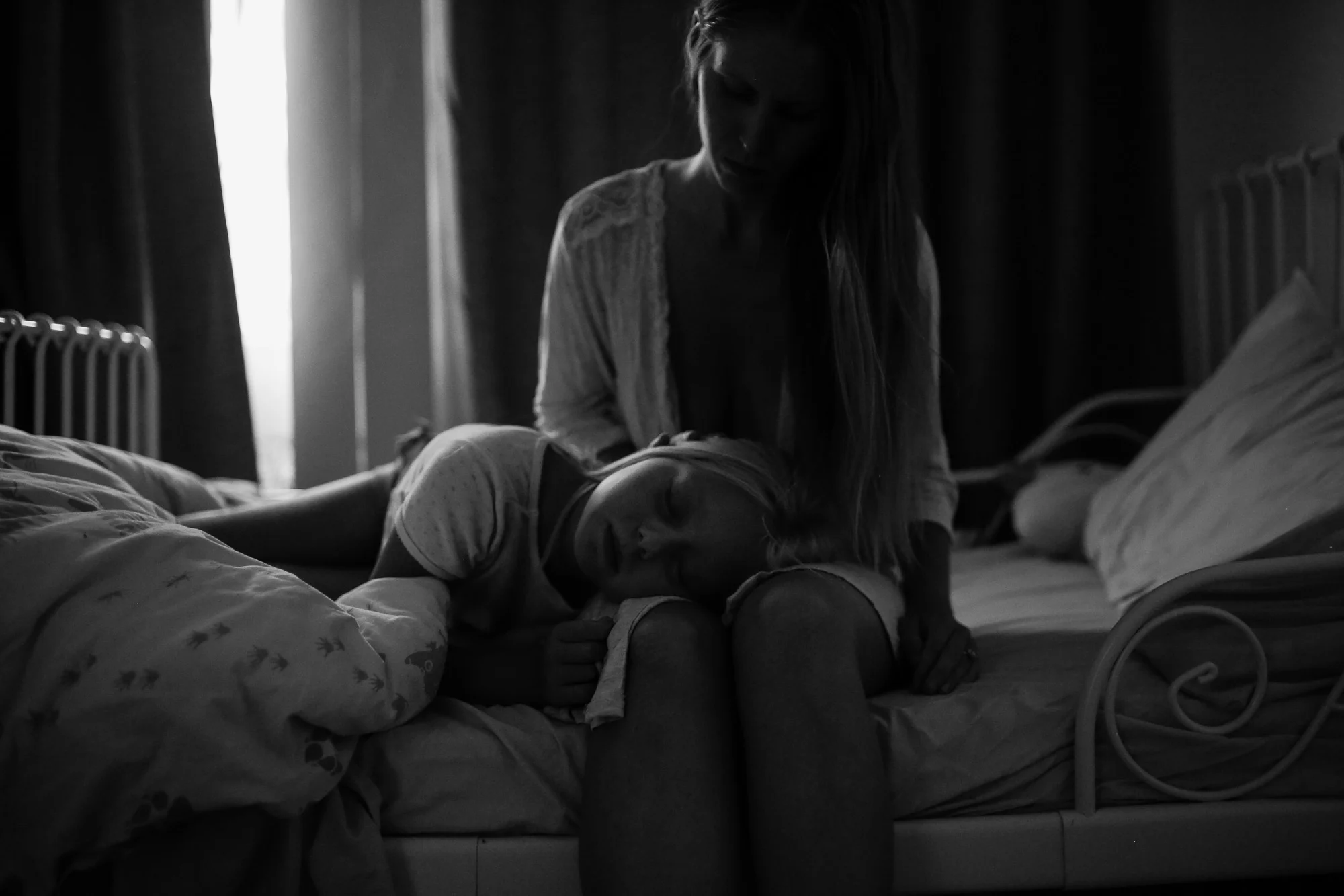 Self Portrait - Soothing my daughter