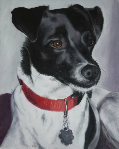 Sissy, Jack Russell & Rat Terrier mix, 10"x8" oil