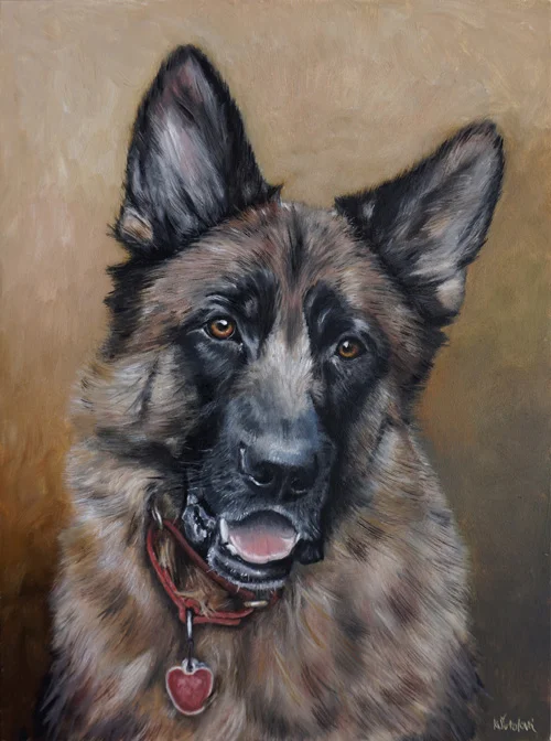 Tank, German Shepherd, 12"x9" oil