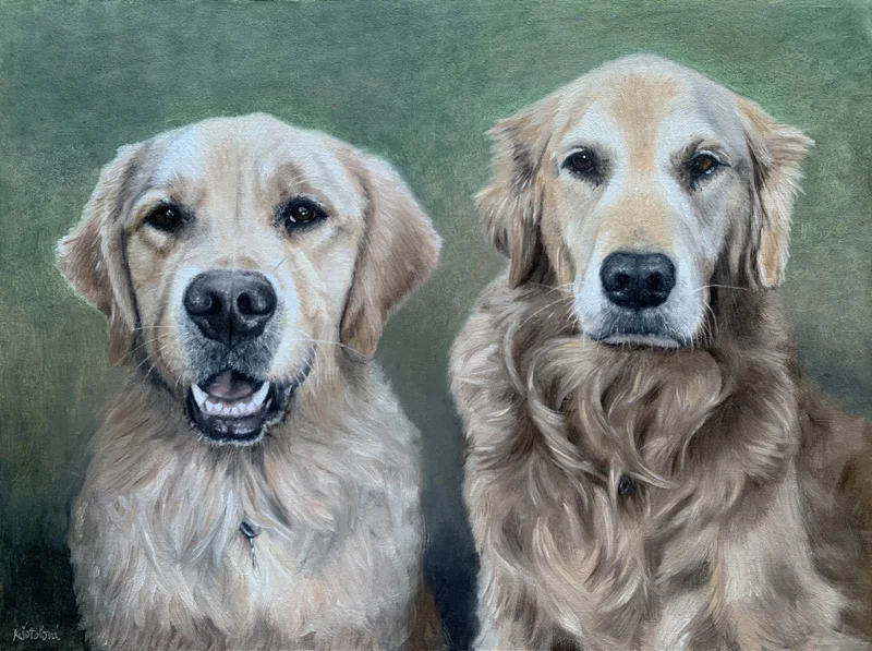 Fisher & Baxter, Golden Retriever, 12"x16" oil