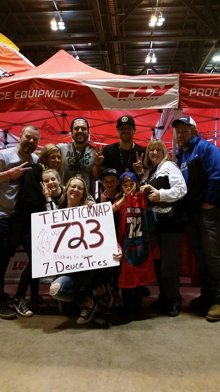The entire family was more than thrilled with the experience. They all got a chance to take a peek from behind the curtain and got star treatment from the TCE staff and the riders. They got a chance to walk away with awesome freebies and even a signed 7-2-2 jersey! Both Adam and Tyler loved meeting Owen and his family and making lasting memories the entire day.