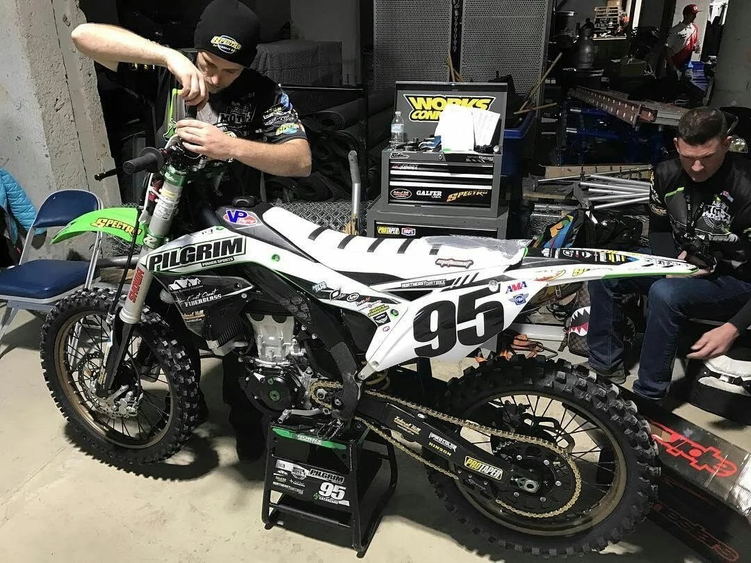 Jeremiah's attention to detail is second to none and the level of his work is evident in the amazing bike that he built for Aj Catanzaro this past Supercross season. Jeremiah leaves no stone unturned and maintains this bike all season long ensuring perfection in his craft and handy work.