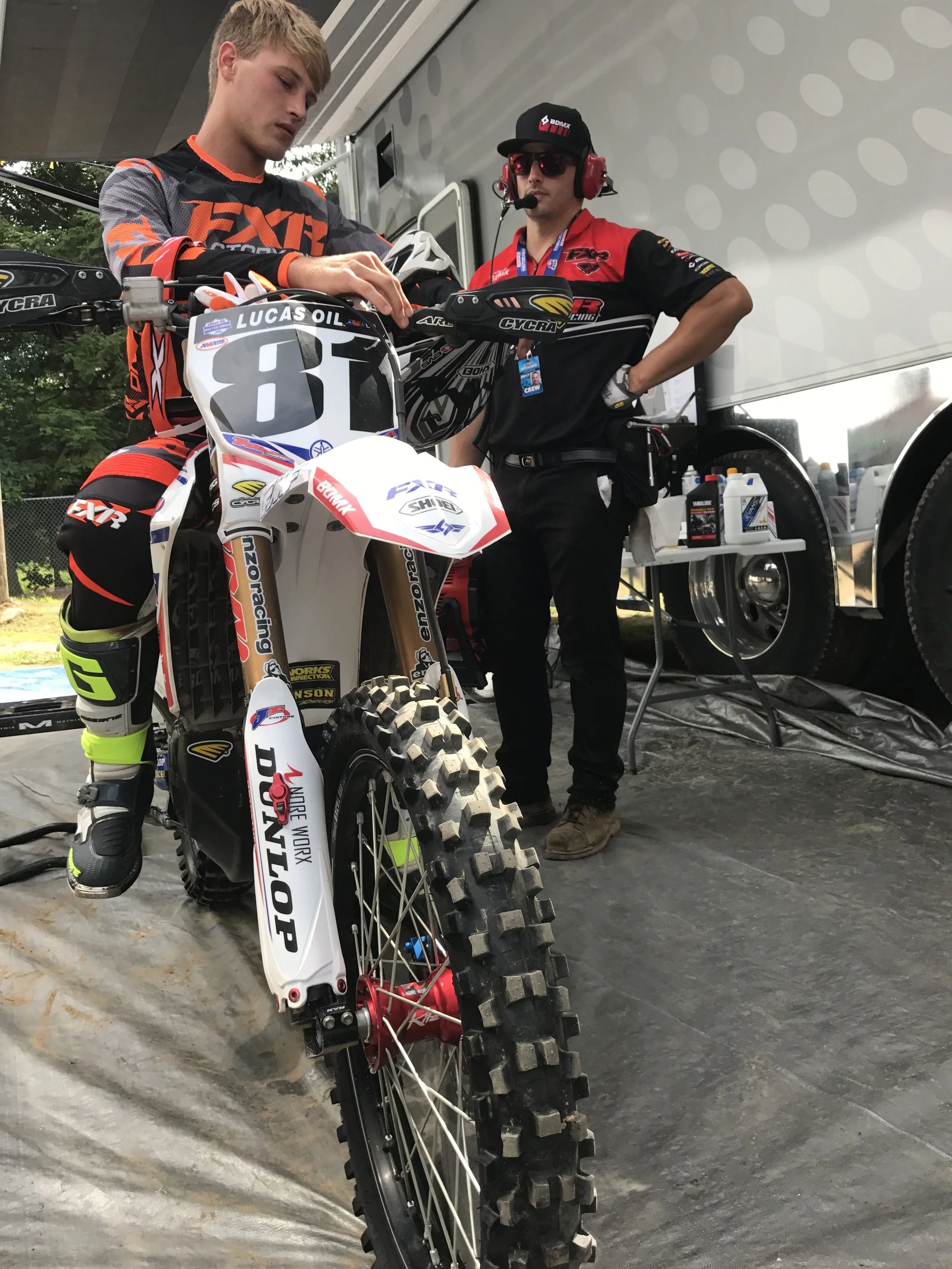 Henry Miller and his mechanic Chas of Triggr Racing get ready for another Moto. This past weekend at Southwick this team was able to score a top 10 finish and ended out the day with 9th overall. Not bad for a small privateer team. Everyone at TCE is excited to see more amazing finishes and races out of these guys!