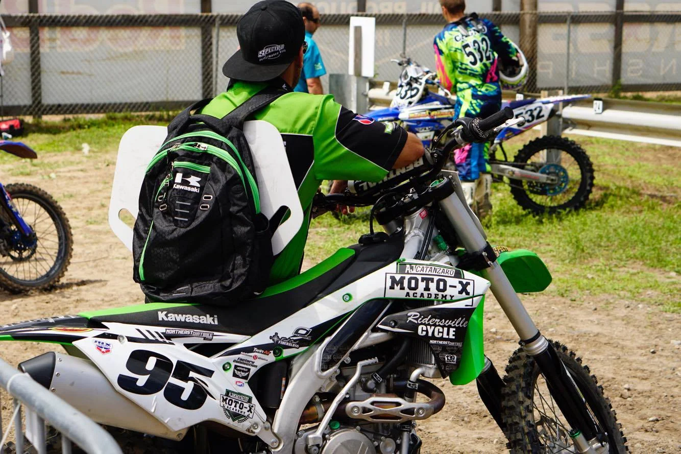 NEdirtbike.com himself Jeremiah Ellis was on hand to help out AJ and keep his KX450F running smooth all day. Jeremiah always enjoys going to the races and hanging around his home National race.
