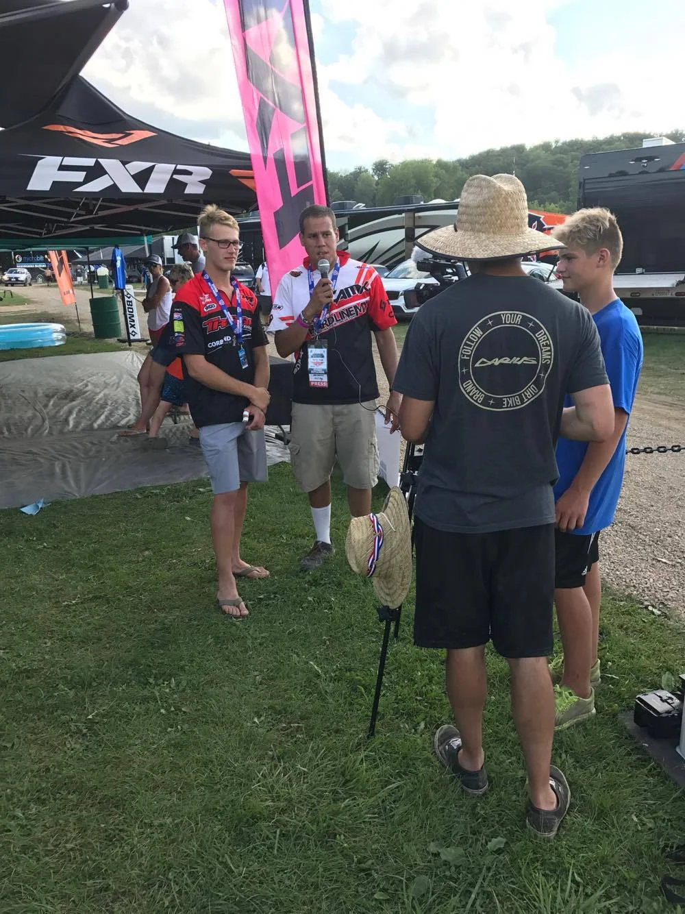 Interviewers were all over Henry all day looking for a chance to get to know the FXR and TCE team rider.
