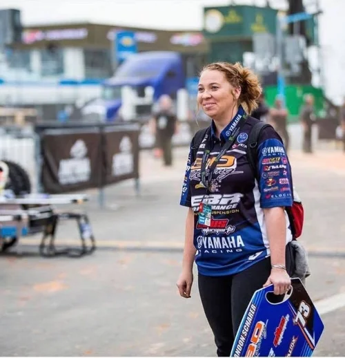 Falan has been an integral part of Brandon's program the last couple of years. Not only does she help him during the week, but she also doubles as his mechanic!