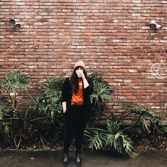 Since I haven&rsquo;t taken a photo of a plant  yet since we&rsquo;ve been to Petaluma here&rsquo;s a picture of me with one of my favorite plants, in my new favorite shirt, taken by my favorite person 🖤