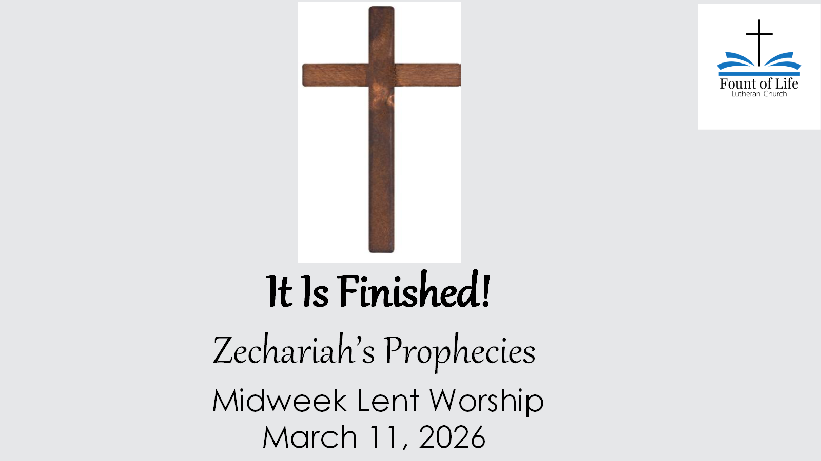 Wednesday Worship Sermon