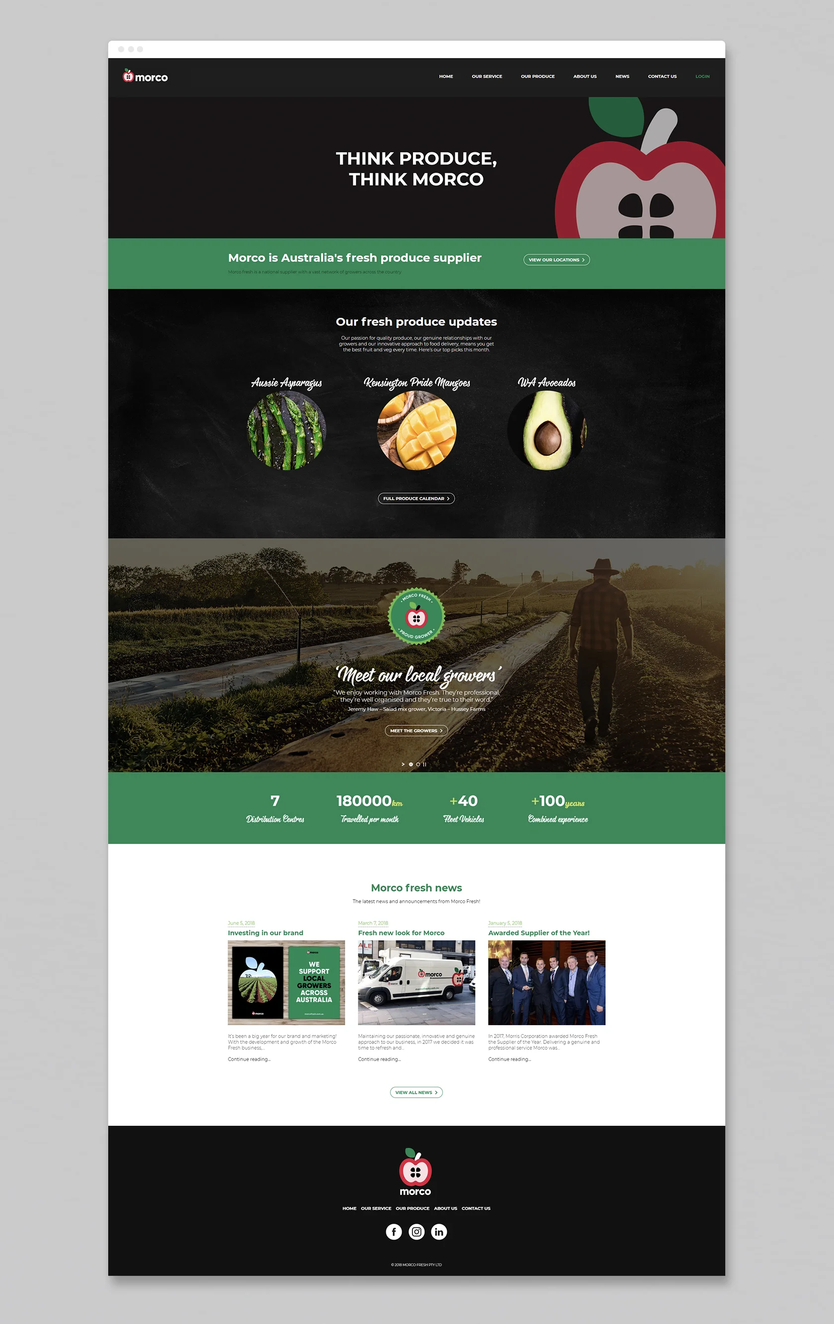 Website scrolling homepage