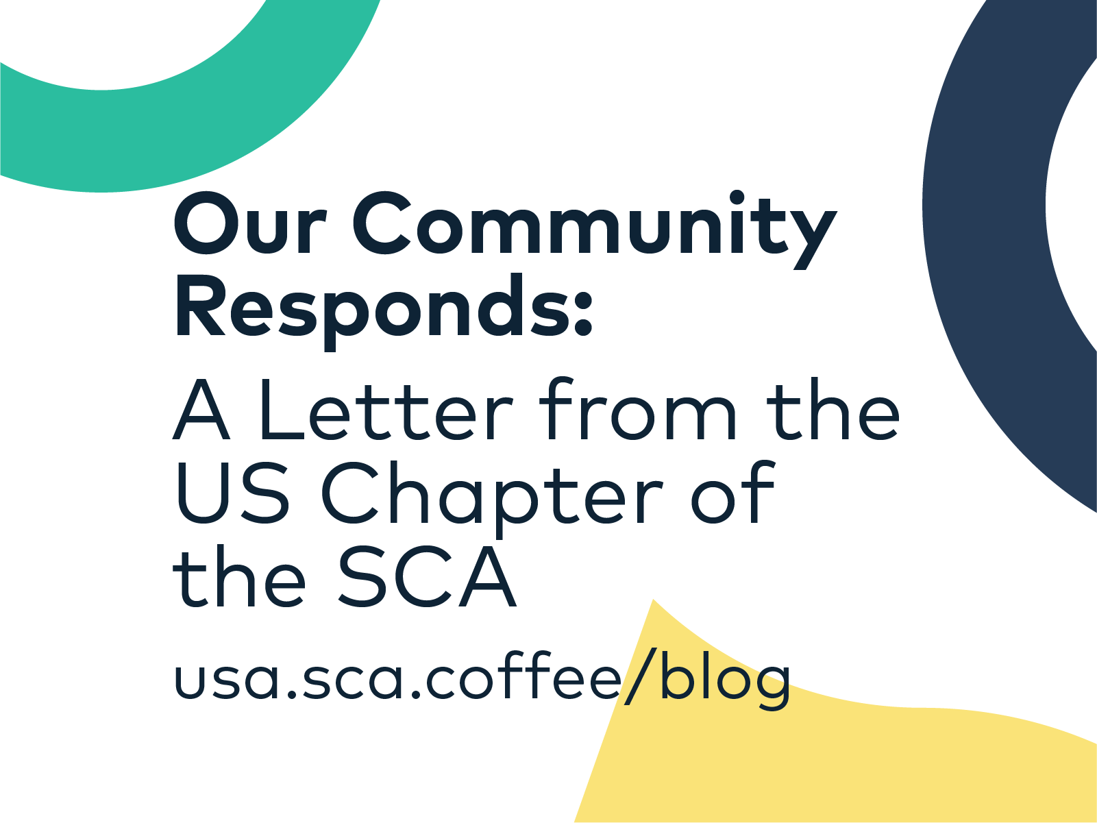 Our Community Responds: A Letter from the US Chapter of the Specialty Coffee Association