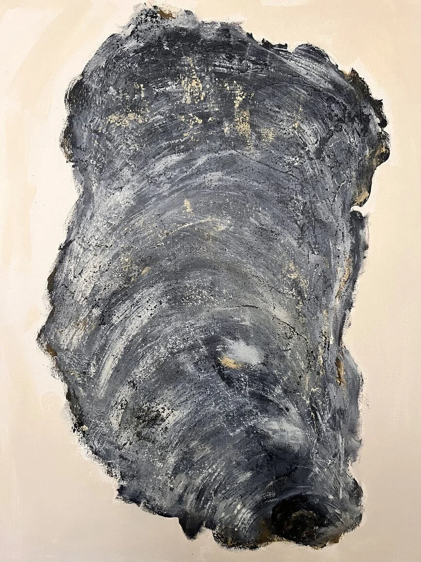 Smokey Oyster painting by low country coastal artist Kari Cornwell of Chatty dragonfly Art.
