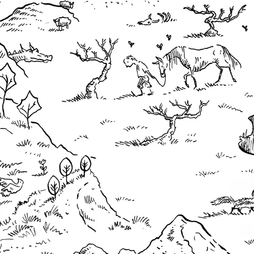 Wilderness with unidentified horse