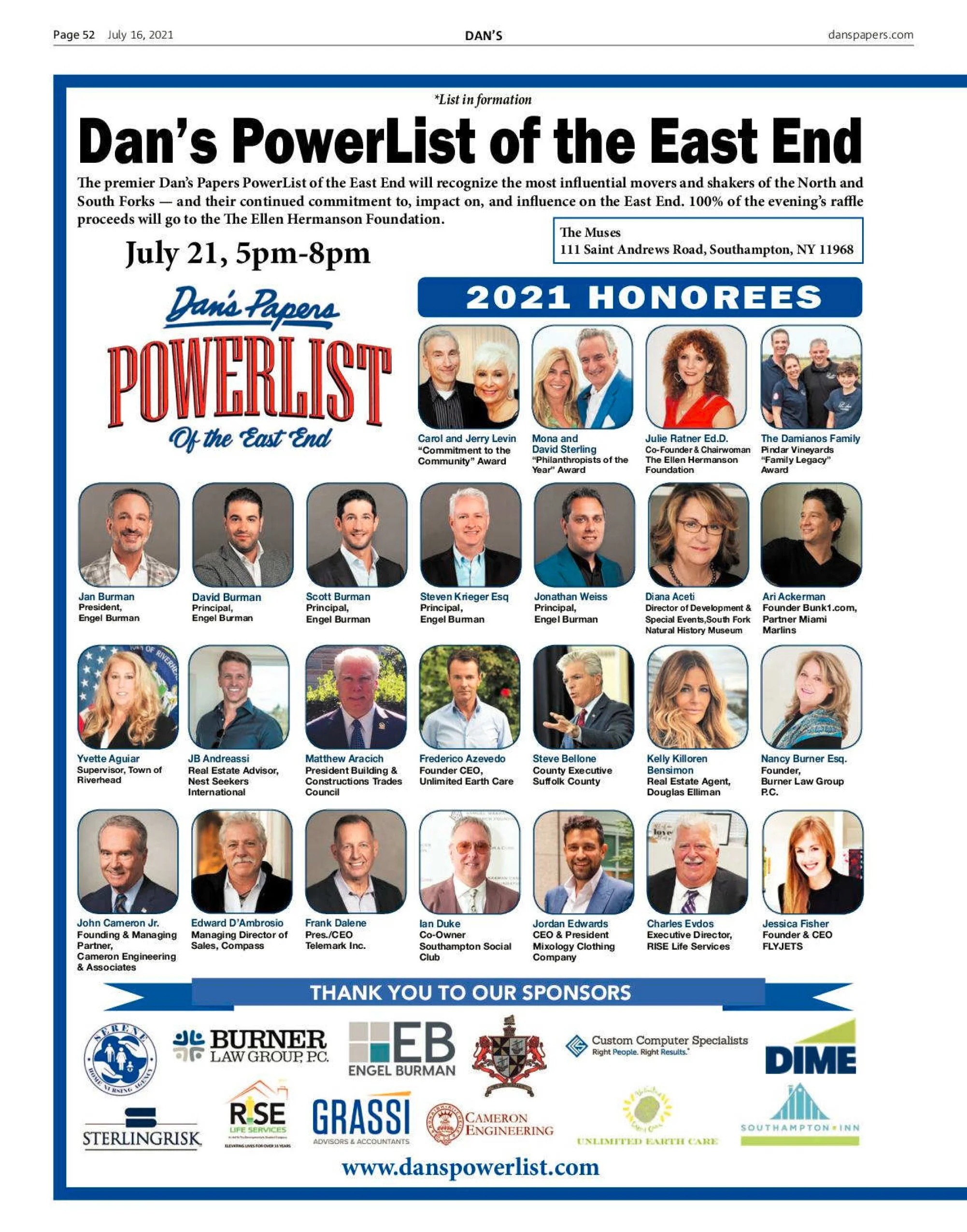 Dan's PowerList of the East End