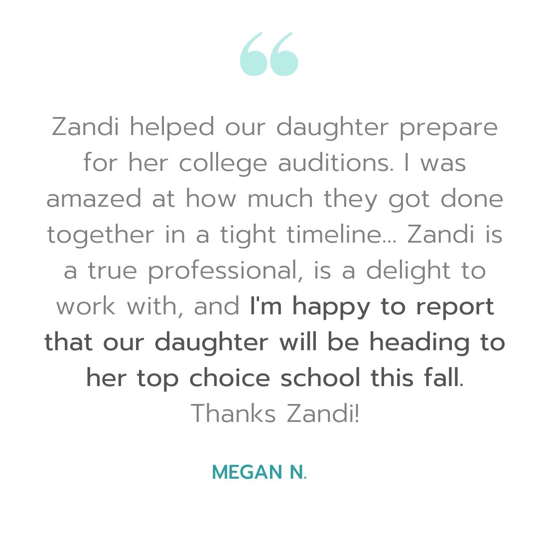 Parent Recommended College Audition Prep Top Choice Acceptance