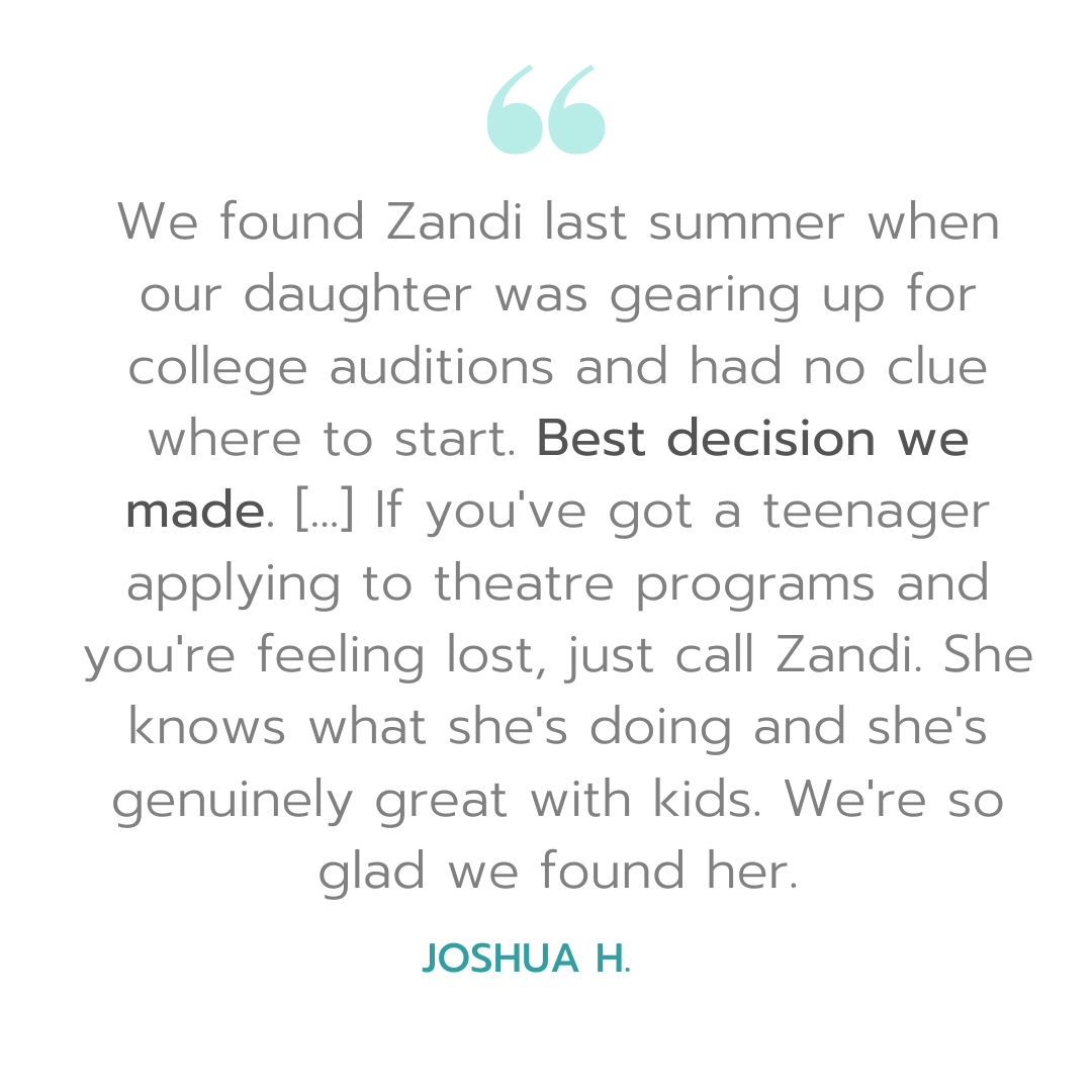 Zandi Carlson College Audition Prep Parent Recommendation